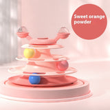 Four-Layer Turntable Cat Toy – Interactive Roller Track with Mint Ball