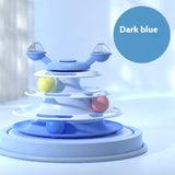 Four-Layer Turntable Cat Toy – Interactive Roller Track with Mint Ball