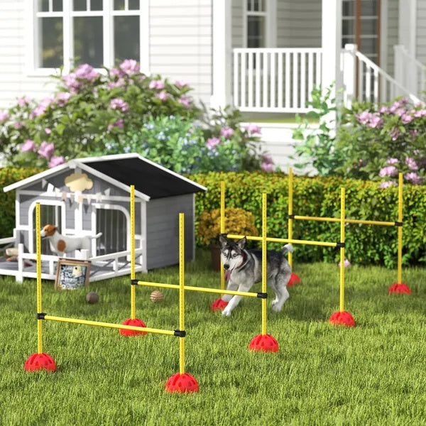 4-Piece Dog Agility Training Course – Portable and Adjustable