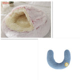 2-in-1 Round Plush Pet Bed – Warm & Cozy for Cats and Dogs
