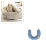 2-in-1 Round Plush Pet Bed – Warm & Cozy for Cats and Dogs