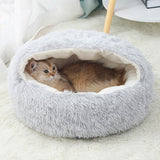 Winter Shell-Style Pet Nest – Warm & Enclosed Bed for Cats and Small Dogs