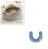 2-in-1 Round Plush Pet Bed – Warm & Cozy for Cats and Dogs