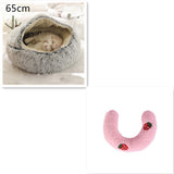 2-in-1 Round Plush Pet Bed – Warm & Cozy for Cats and Dogs