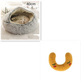 2-in-1 Round Plush Pet Bed – Warm & Cozy for Cats and Dogs