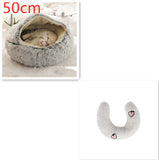 2-in-1 Round Plush Pet Bed – Warm & Cozy for Cats and Dogs