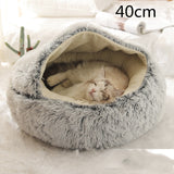 2-in-1 Round Plush Pet Bed – Warm & Cozy for Cats and Dogs