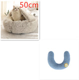 2-in-1 Round Plush Pet Bed – Warm & Cozy for Cats and Dogs