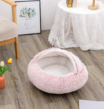 2-in-1 Round Plush Pet Bed – Warm & Cozy for Cats and Dogs