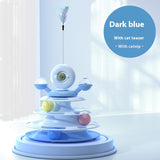Four-Layer Turntable Cat Toy – Interactive Roller Track with Mint Ball