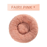 Fluffy Donut Pet Bed – Soft Plush, Washable & Calming for Dogs and Cats