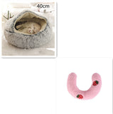 2-in-1 Round Plush Pet Bed – Warm & Cozy for Cats and Dogs