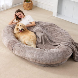 Oversized Plush Human Bed