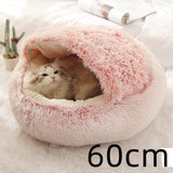 2-in-1 Round Plush Pet Bed – Warm & Cozy for Cats and Dogs