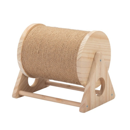 360° Wooden Cat Scratching Post with Bells – Natural Jute & Sisal Toy