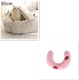 2-in-1 Round Plush Pet Bed – Warm & Cozy for Cats and Dogs