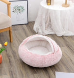 2-in-1 Round Plush Pet Bed – Warm & Cozy for Cats and Dogs