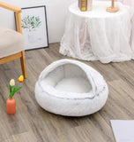 2-in-1 Round Plush Pet Bed – Warm & Cozy for Cats and Dogs
