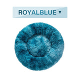 Fluffy Donut Pet Bed – Soft Plush, Washable & Calming for Dogs and Cats