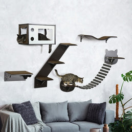 PawHut Wall-Mounted Cat Shelves