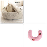 2-in-1 Round Plush Pet Bed – Warm & Cozy for Cats and Dogs